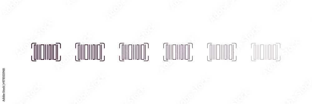 Poster barcode outline icon. linear vector from delivery concept. 6 different line style barcode icon inclu