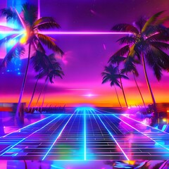 Fototapeta premium Vibrant Retro 80s Graphics