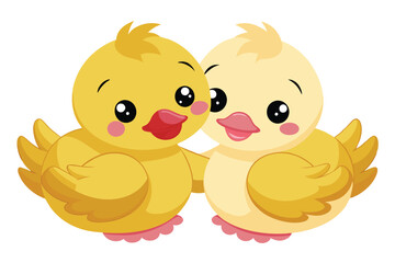 two baby ducks cuddling K.eps