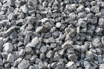 Gravel for construction work. Blast furnace slag for road repair. Construction material.