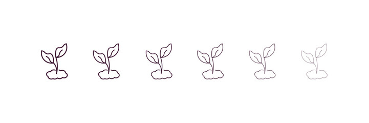 eco plant outline icon. Linear vector from ecology concept. 6 different line style eco plant icon included thin, light, regular, medium, bold, black