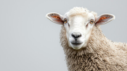 Fototapeta premium A sheep on a simple background
