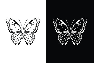 Butterfly icon vector. Thin line butterfly outline icon vector illustration.