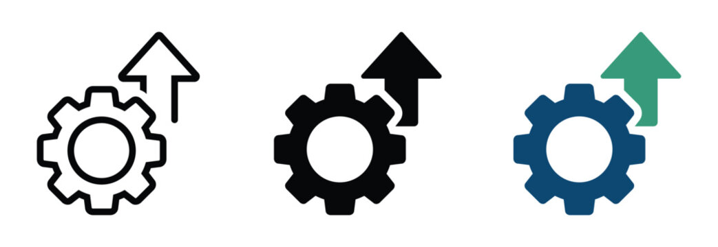 Operational excellence vector icons set. Operational excellence icon