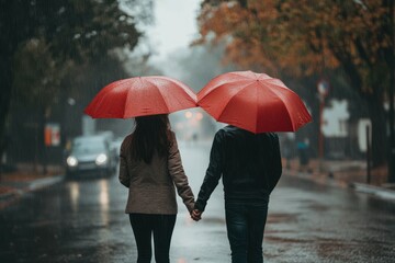 Romantic Walk in the Rain