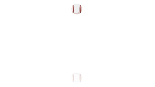 Bouncing baseball animation with a chroma key background. Concept of TV shows and sport news.