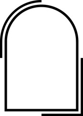 Black line curve frame magic boho icon PNG