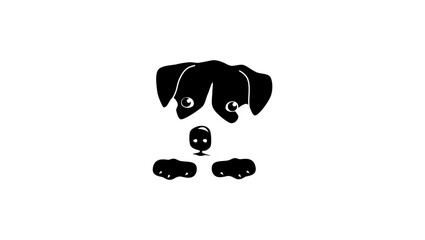 puppy emblem, black  isolated silhouette