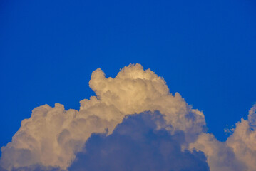 Blue sky and white clouds and street lights