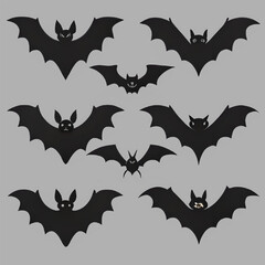 Fototapeta premium Free Vector A collection of bats generative ai 