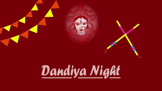 Video animation of Dandiya or Garba Night for Navratri or Dussehra festival of India.