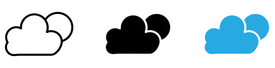 Cloud sun icon thin line illustration
