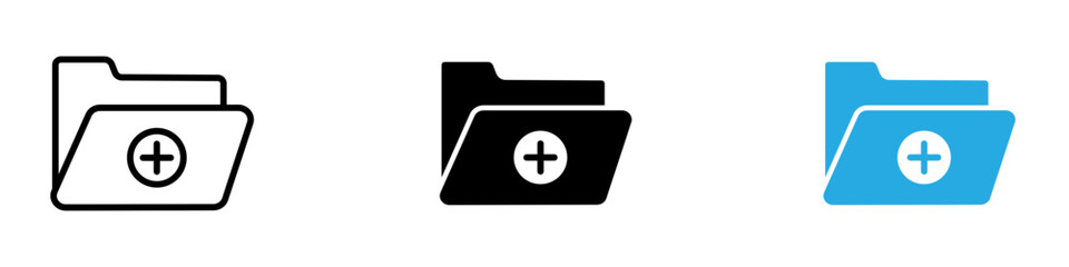 Create folder icon thin line illustration