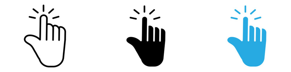 Cursor hand icon thin line illustration
