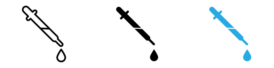 Dropper pipette Icon thin line illustration