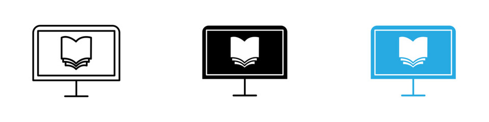 E learning icon thin line illustration