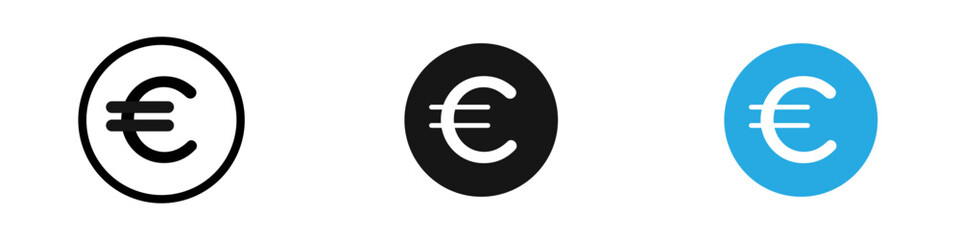 Euro Icon thin line illustration