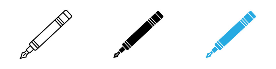 Fountain pen icon thin line illustration