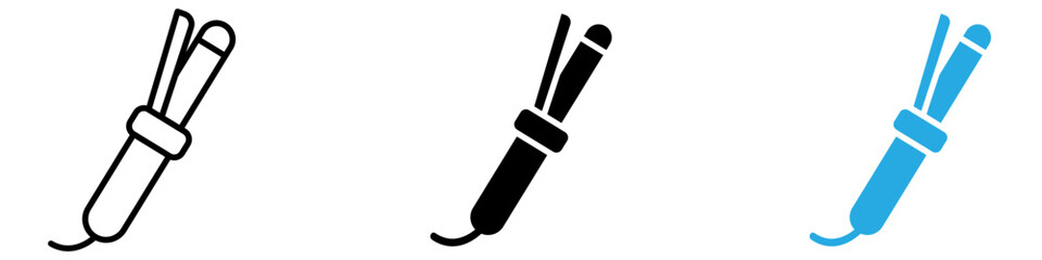 Hair curler icon thin line illustration