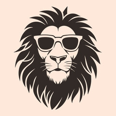 a black and white illustration of a lion's head. The lion has a fierce expression with its mane flowing in the wind. Its eyes are closed and its mouth is slightly open, as if it is snarling