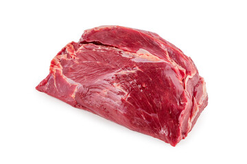 Meat pulp, piece of fresh meat, beef, raw meat on a white background, isolated