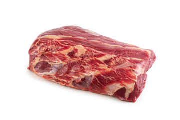 Meat pulp, piece of fresh meat, beef, raw meat on a white background, isolated