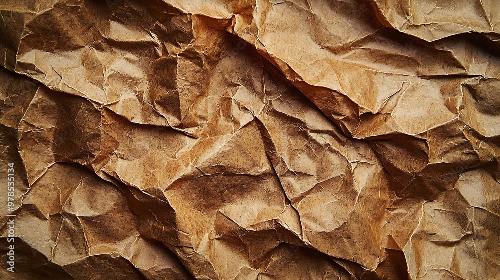 Poster crumpled kraft paper texture : generative ai
