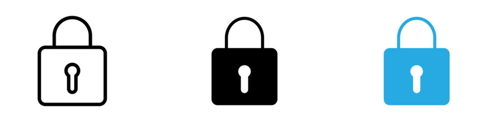 Lock icon thin line illustration