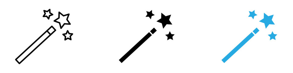 Magic wand icon thin line illustration