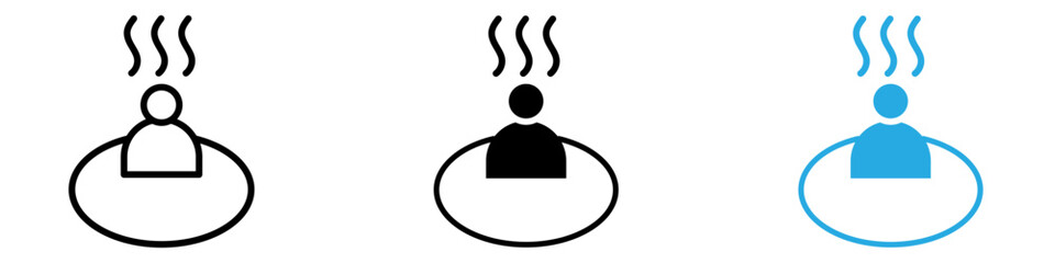 Onsen icon thin line illustration