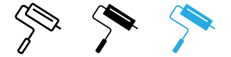 Paint roller icon thin line illustration