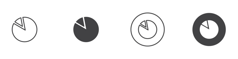 Pie chart icon thin line illustration