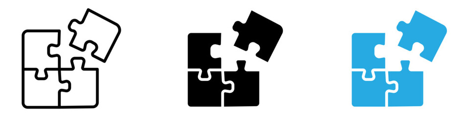 Fototapeta premium Puzzle icon thin line illustration