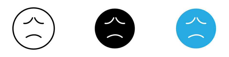 Sad icon thin line illustration