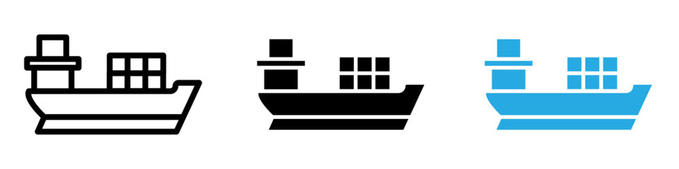 Ship icon thin line illustration