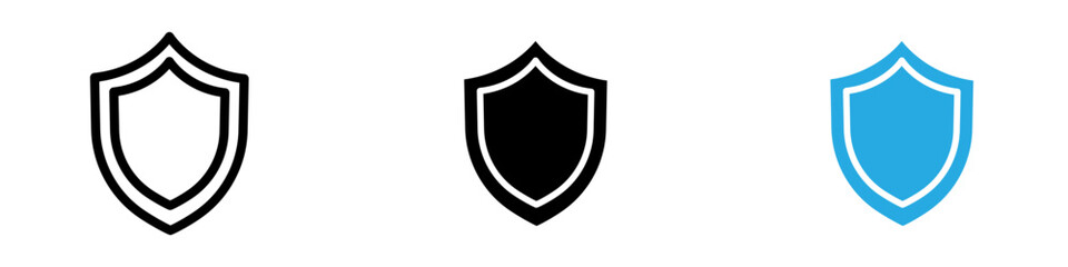 Shield icon thin line illustration