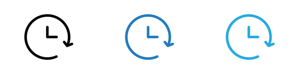 Time forward icon thin line illustration