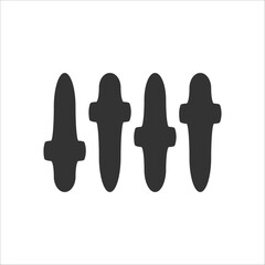 Symmetrical design featuring surfboard silhouettes in a repetitive pattern, emphasizing concepts of balance and uniformity.