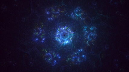 3D manual rendering abstract round light background. Its not AI Generatd illustration.