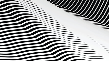 Black and white stripes wave pattern abstract background for backdrop or fabric style