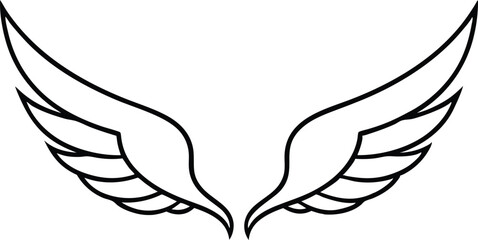 Creative wings illustration on white background vector artwork for projects
