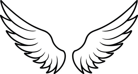 Obraz premium Detailed wings illustration on white background vector design for prints 