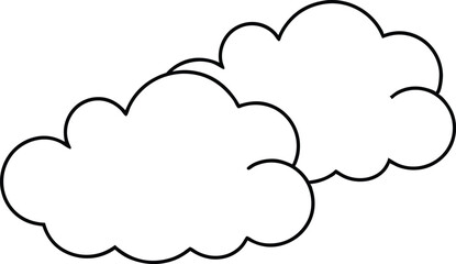 Obraz premium Flat Design Cloud Vector Illustration Fun Kids Coloring Art 