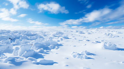 美しい青空と雪原の風景