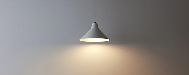 A stylish pendant light illuminating a minimalist wall, creating a warm atmosphere perfect for modern interiors.