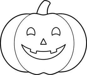 Joyful Carved Pumpkin with Smile Vector Illustration for Kids

