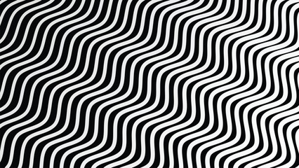 Black and white stripes wave pattern abstract background for backdrop or fabric style