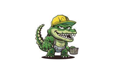 Fototapeta premium Crocodile logo cute style icon design template vector illustration