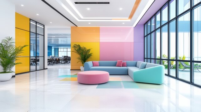 Vibrant Co working Space with Eclectic Furniture and Collaborative Entrepreneurs