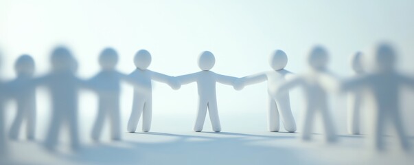 A group of interconnected figures symbolizing unity and collaboration, creating a sense of community and togetherness.